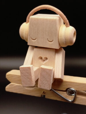 Tiny Robot with Headphones