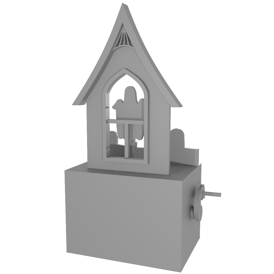 3D rendering of the ghost in the attic automaton